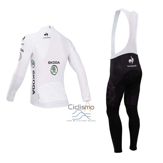 Tour DE Francia Ropa Ciclismo Culotte Largo 2014 Hombre Mangas Largas Blanco